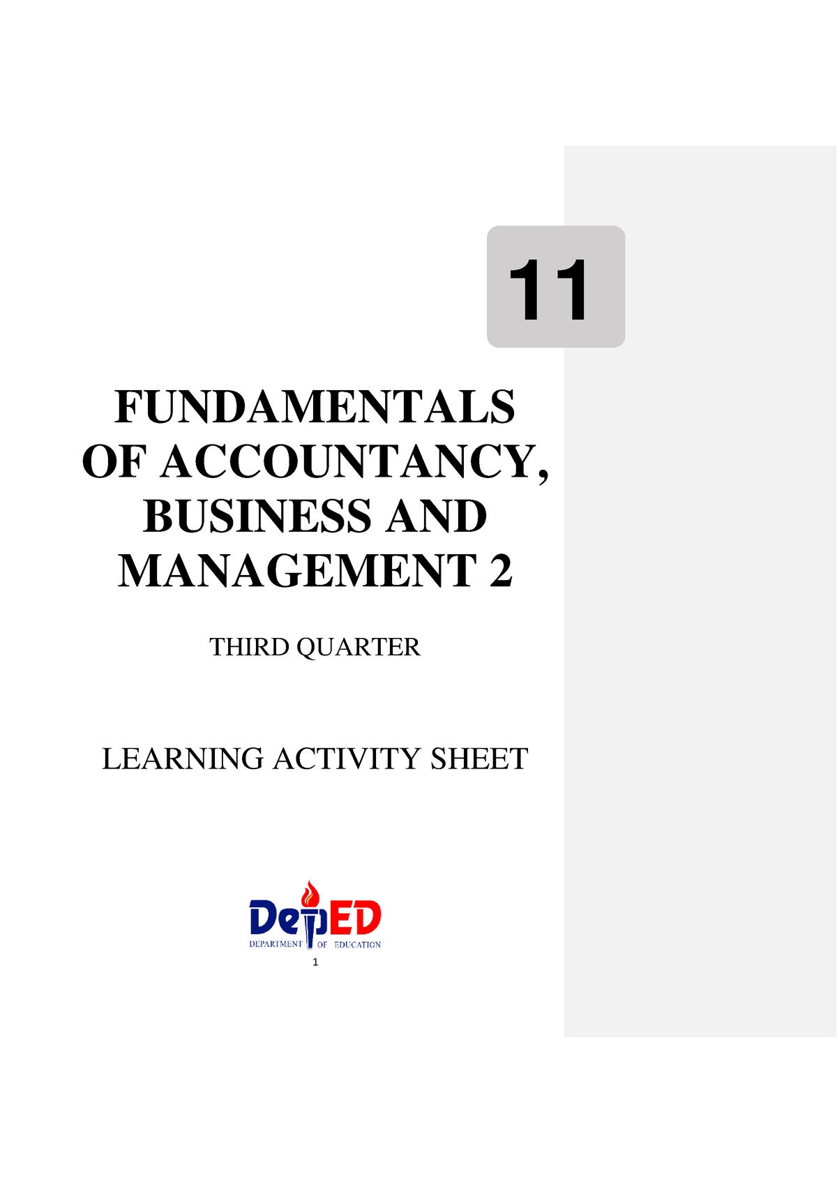 FABM 2 Third Quarter LAS FOR Learners - FUNDAMENTALS OF ACCOUNTANCY ...