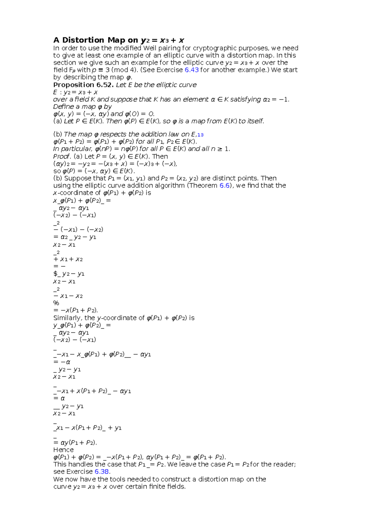 A Distortion Map on y2 = x3 + x - A Distortion Map on y 2 = x 3 + x In ...