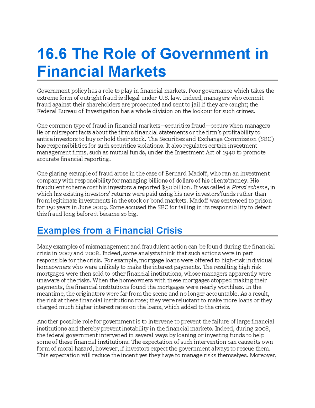 16-6-the-role-of-government-in-financial-markets-16-the-role-of