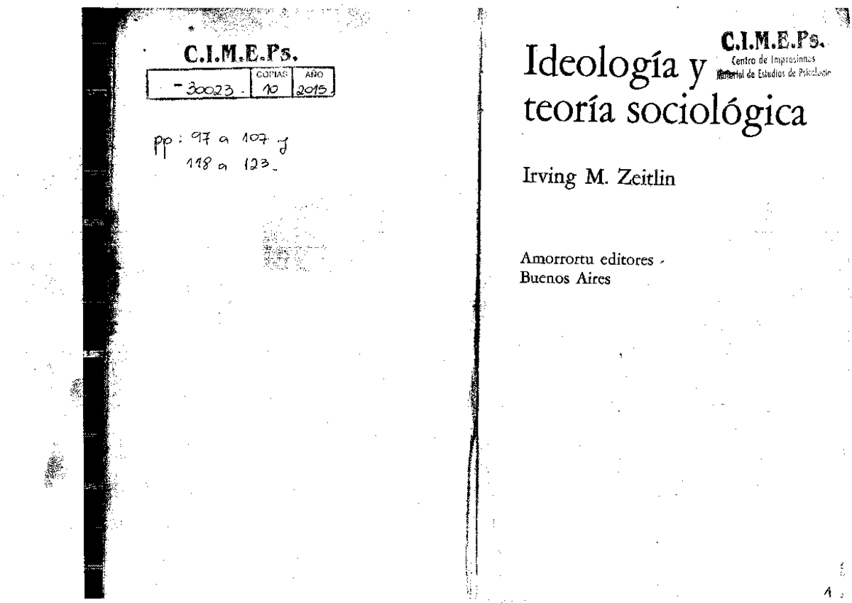 Zeitlin, Irving “El Manantial Marxista”. En Ideología y Teoría