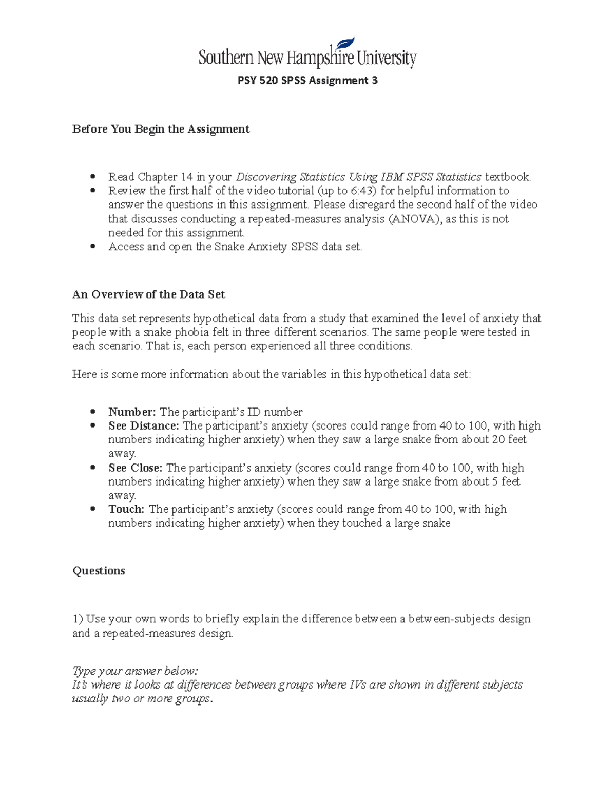 spss assignment 3