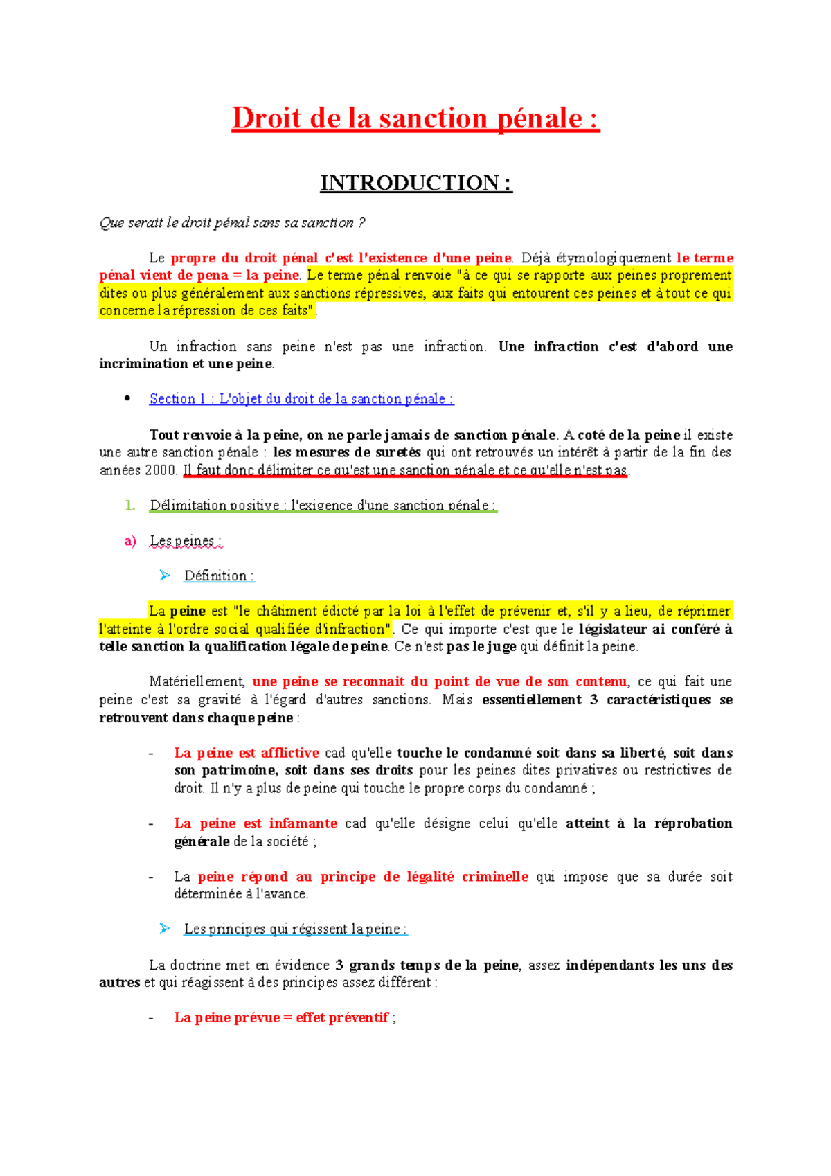 Droit de la sanction pénale 1 Droit de la sanction pénale