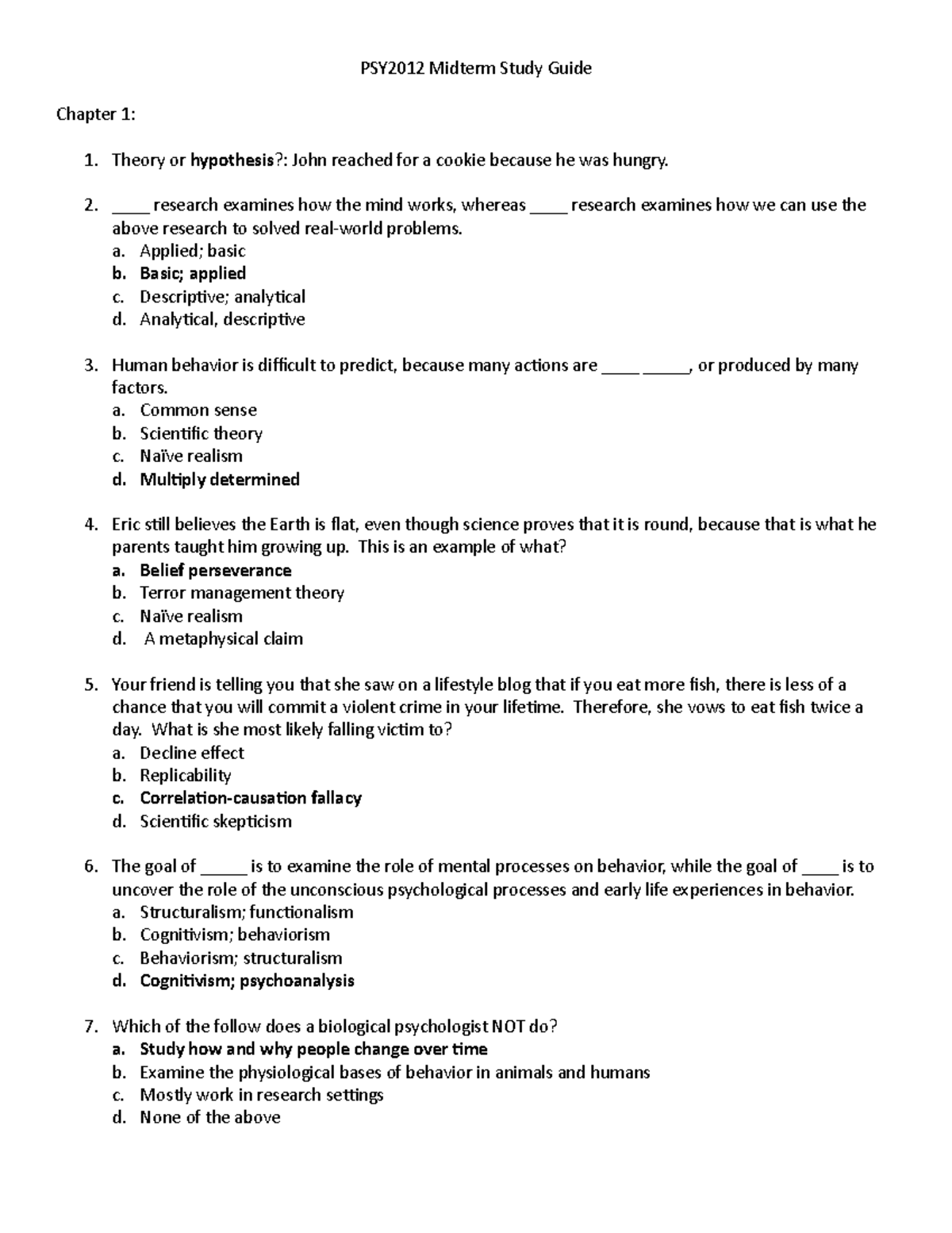 03 Midterm Study Guide (With Answers) - PSY2012 Midterm Study Guide ...