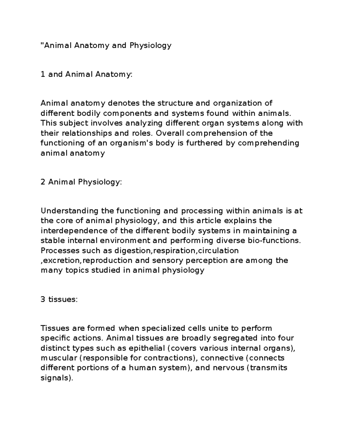 Animal Anatomy - "Animal Anatomy And Physiology 1 And Animal Anatomy ...