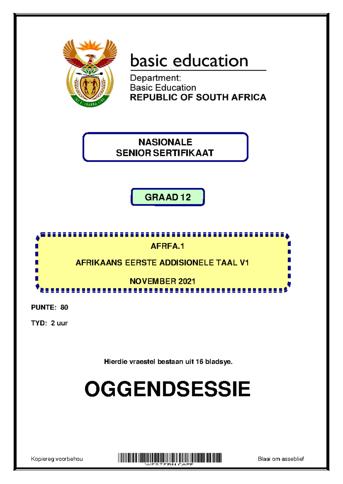 Afrikaans FAL P1 Nov 2021 2 - NASIONALE SENIOR SERTIFIKAAT GRAAD 12 ...