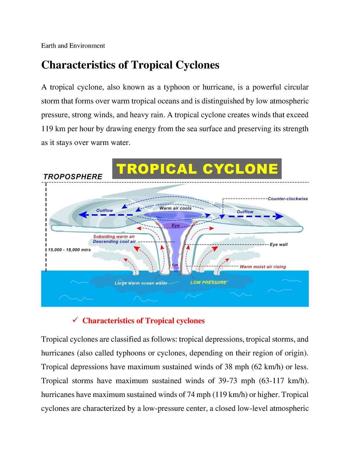 Characteristics Of Tropical Cyclones Earth And Environment Characteristics Of Tropical 6731