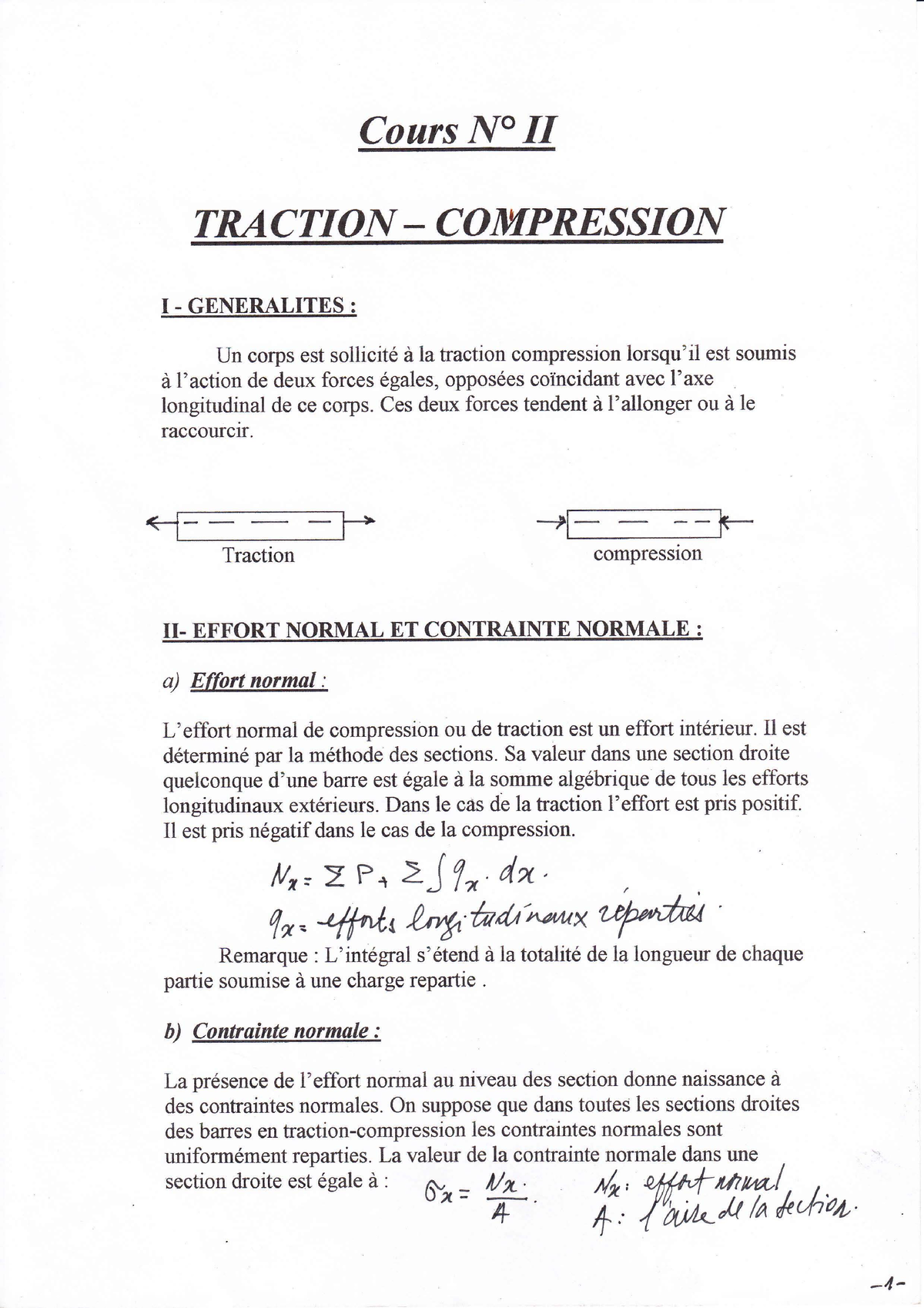 Tp Rdm-traction Compression - Sciences De La Matière Physique - Studocu