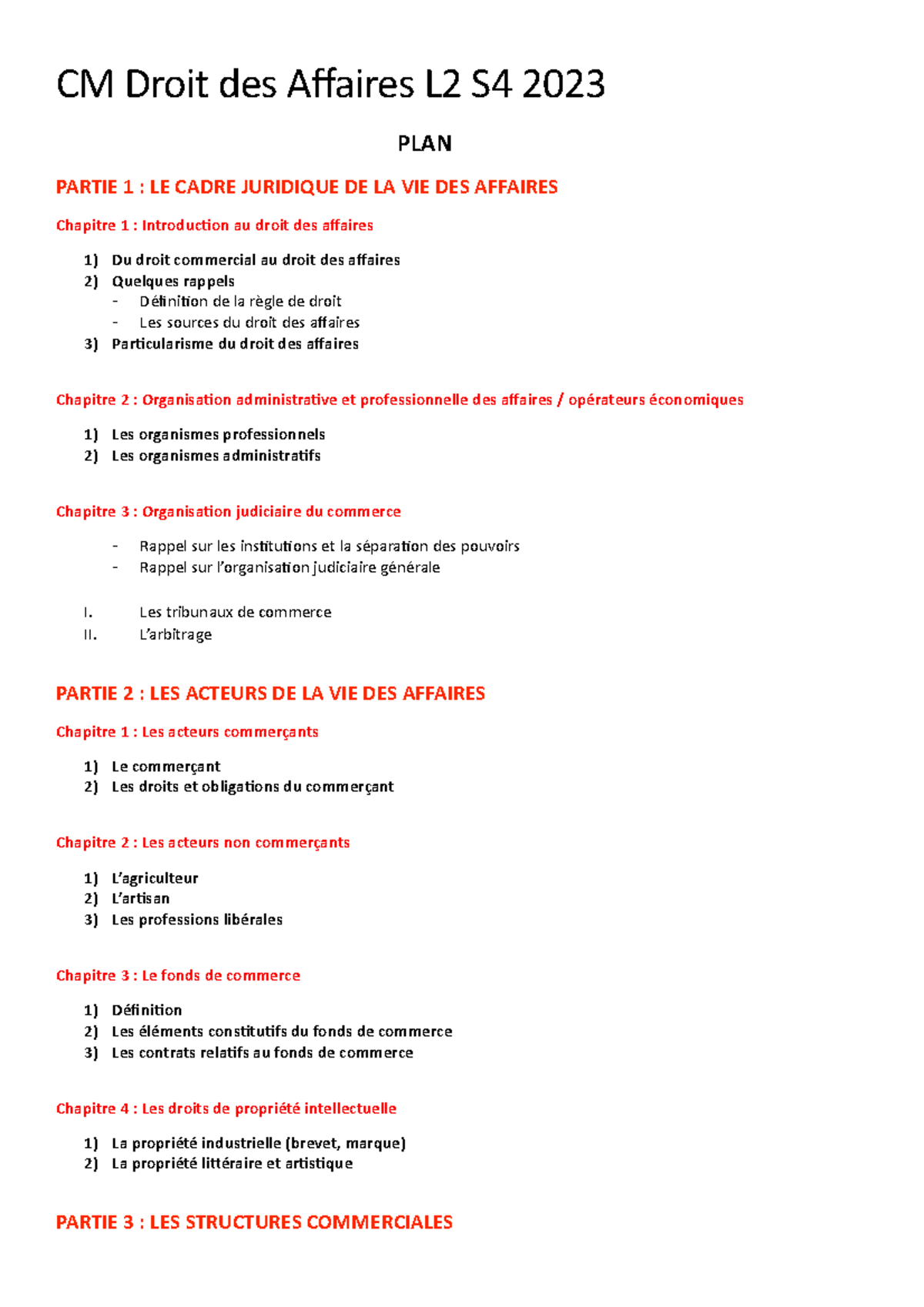 Cours - LEA L2 S4 - CM Droit des affaires - Madame Rajot - Université ...