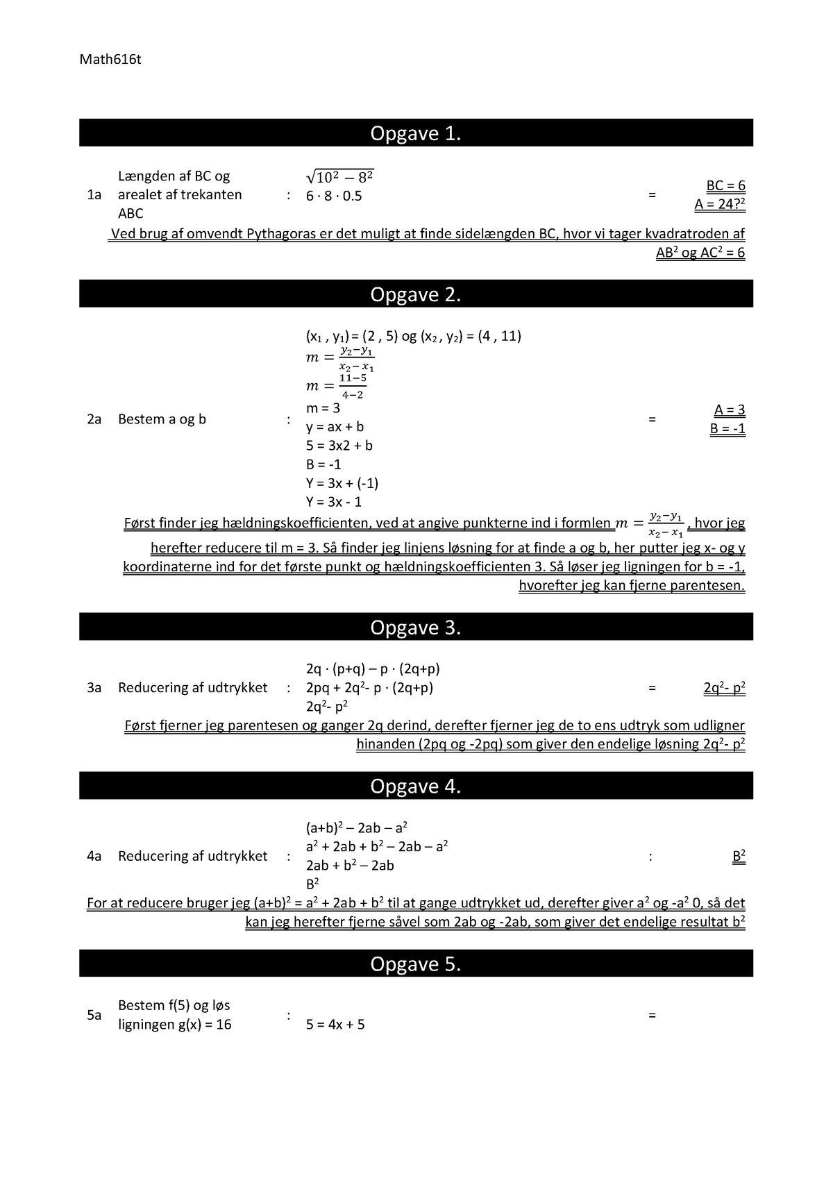 Aflevering 1 Mat 2.d Mo - Ee3e3e3 - Math616t Opgave 1. 1a LÊngden Af BC ...