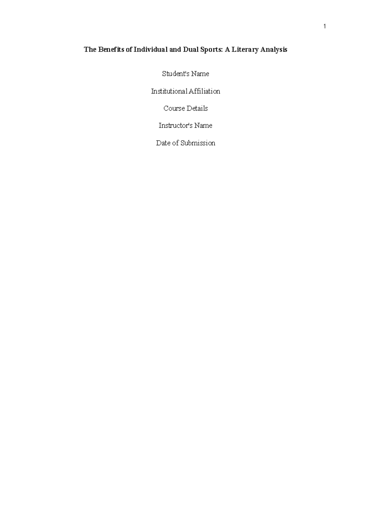 Individual and Dual Sports (2015). Individual vs. Team Sports Pros