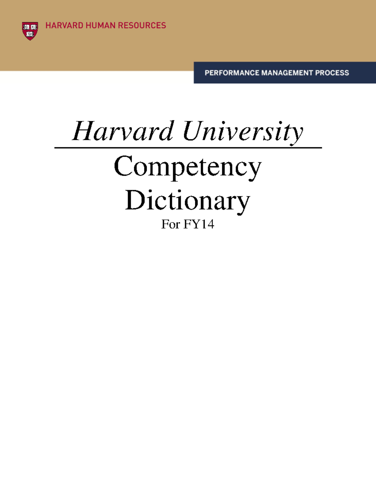 Harvard University Competency Dictionary FY14 final Harvard