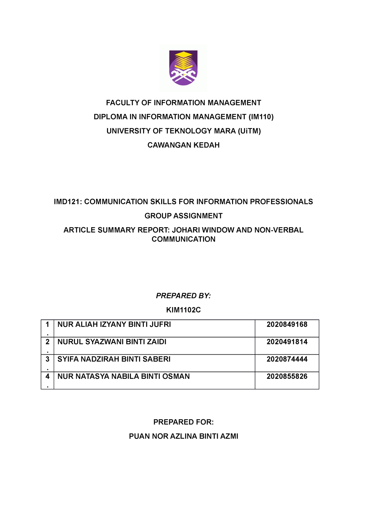 article-summary-nothing-faculty-of-information-management-diploma