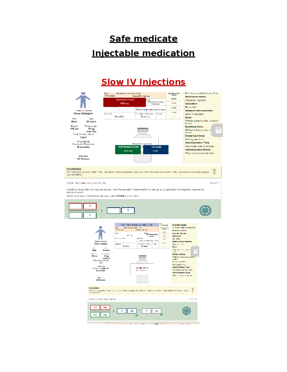 Safe medicate Cheat Sheet - Safe medicate Injectable medication Slow IV ...