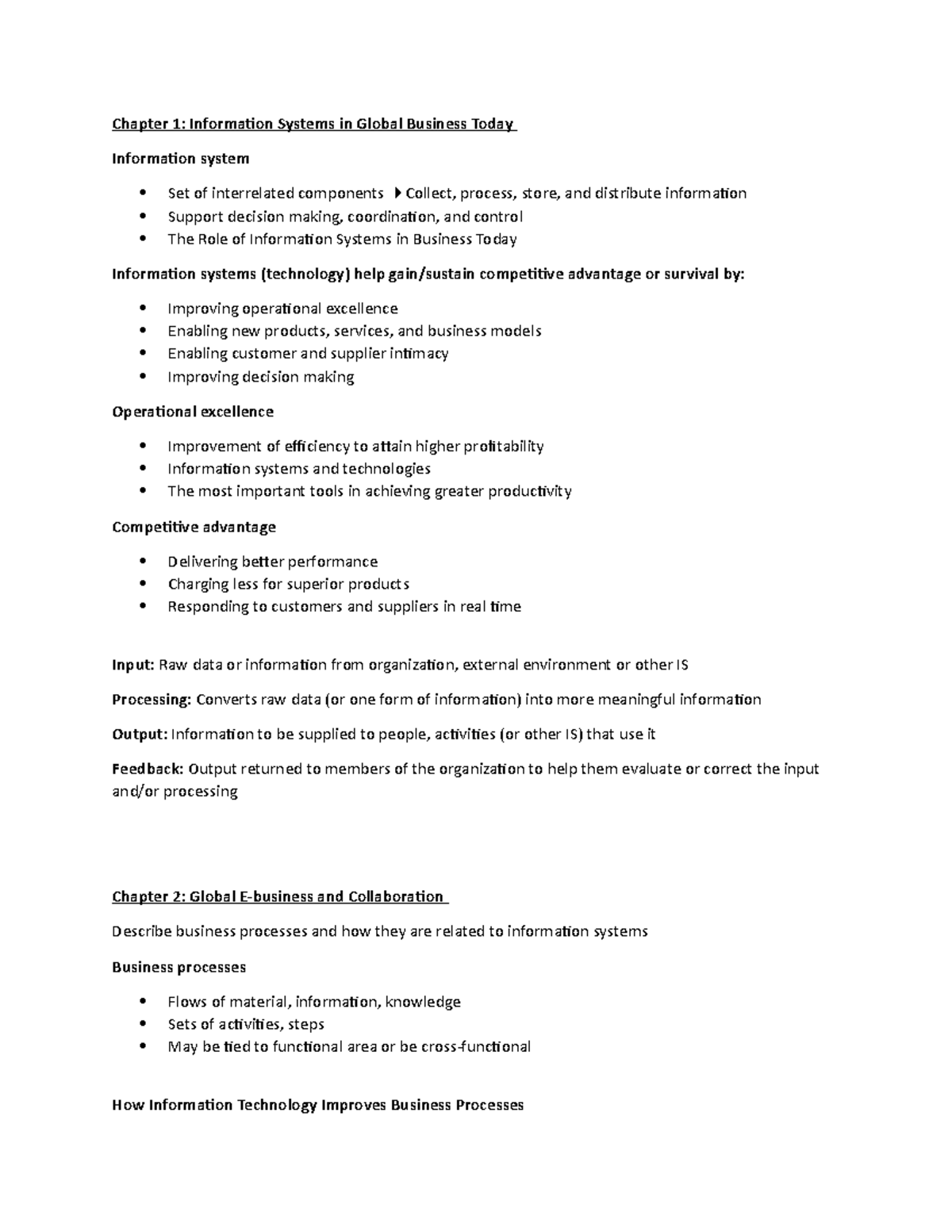 ITM-102 Midterm - Lecture Notes 1-5 - Chapter 1: Information Systems In ...