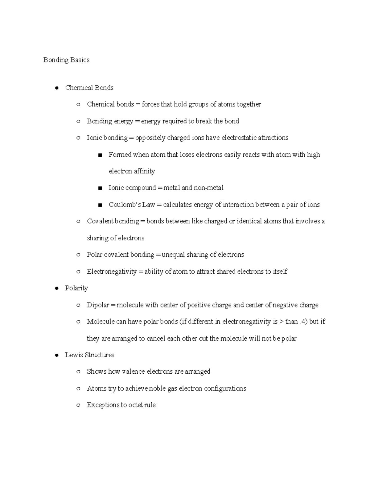 Bonding Basics - Bonding Basics Chemical Bonds Chemical bonds = forces ...