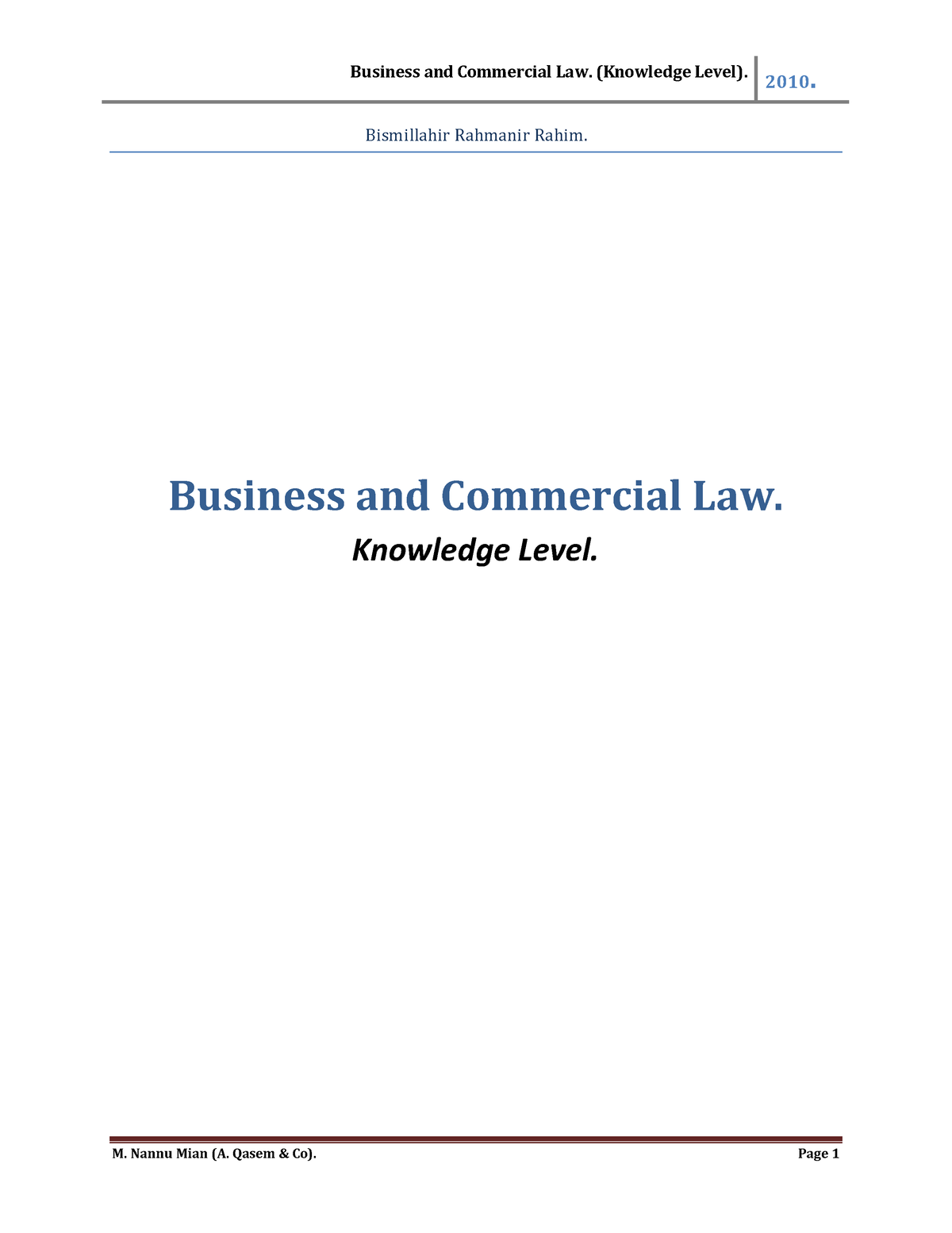 B-law-q A-pdf - Law Book Introductory Level - Business And Commercial ...