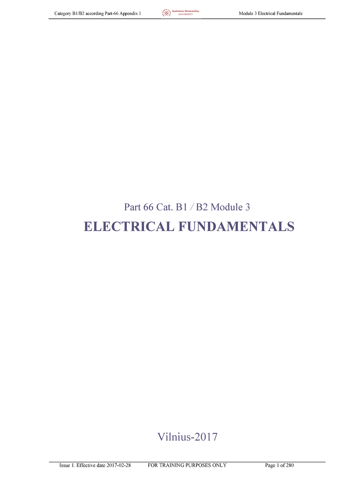 Electrical Fundamentals - Part 66 Cat. B1 / B2 Module 3 ELECTRICAL ...