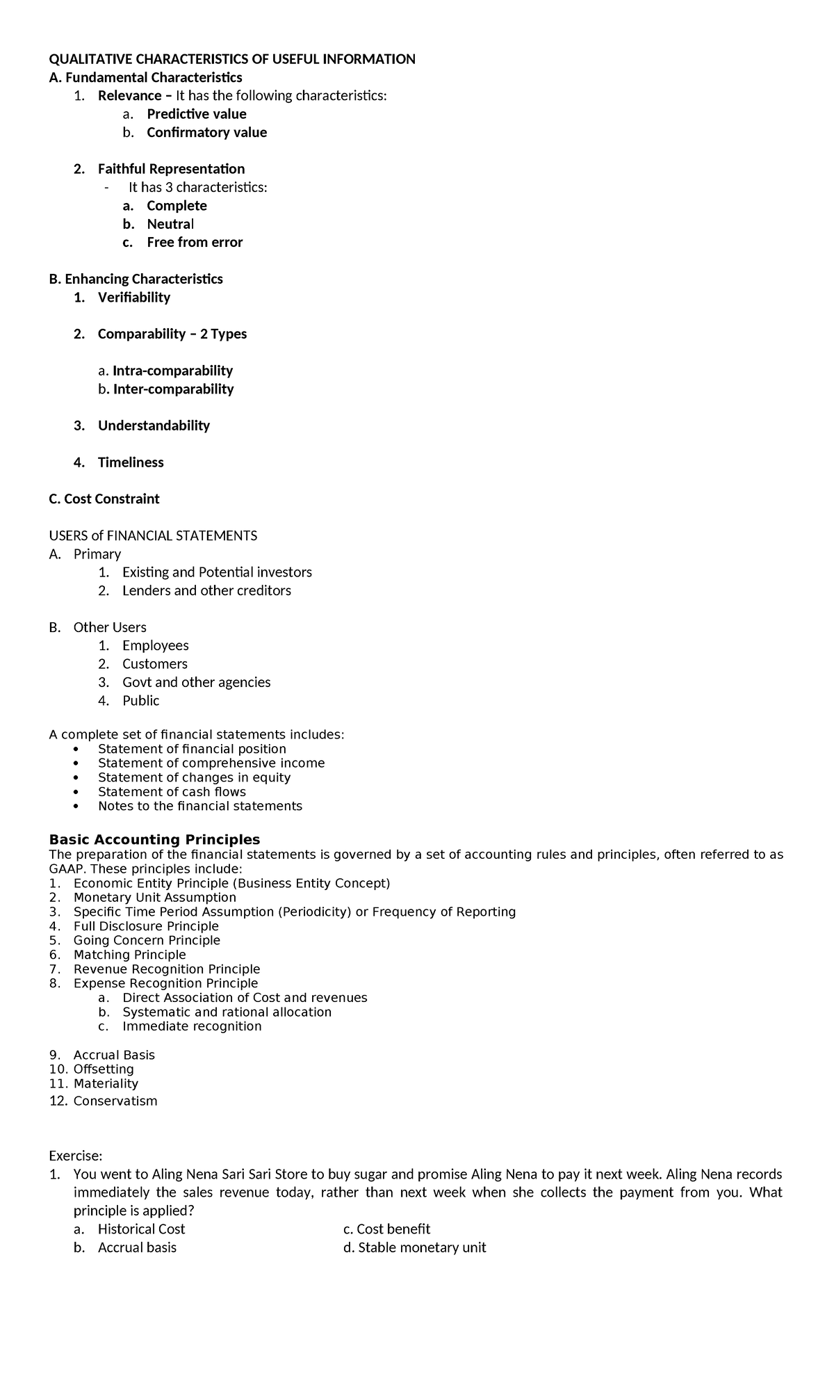 Lecture 1 - QUALITATIVE CHARACTERISTICS OF USEFUL INFORMATION A ...