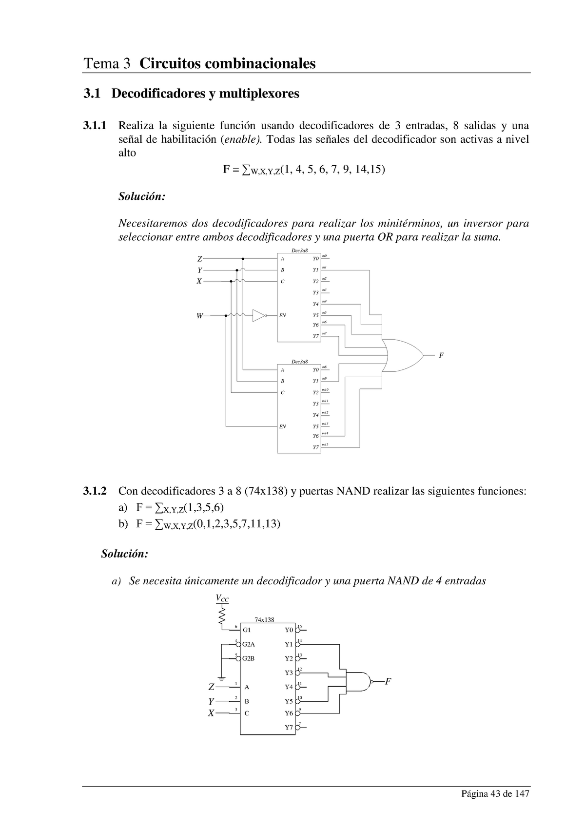 Tema4 Problemas Solucion Tema 3 Circuitos Combinacionales 3 Decodificadores Y Multiplexores 8408