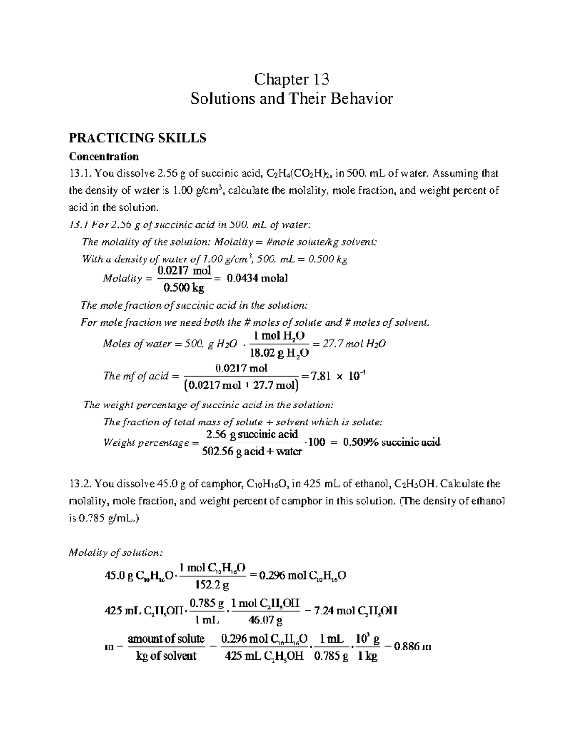 Problems+and+solutions+chapter+10 - Chapter 13 Solutions and Their ...
