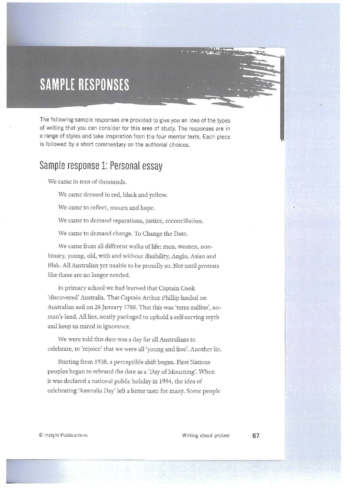 Protest sample text and reflection Studocu