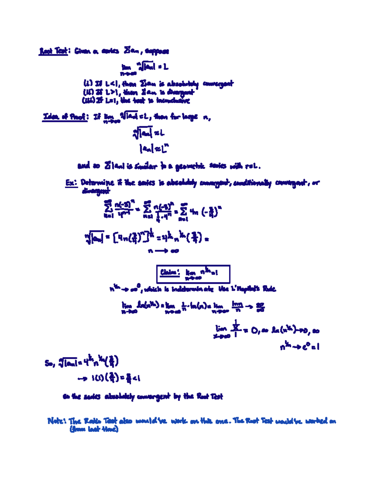 11.6 Cont - Root Test - RootTest Givenaseries Ian suppose dig Fant L i ...
