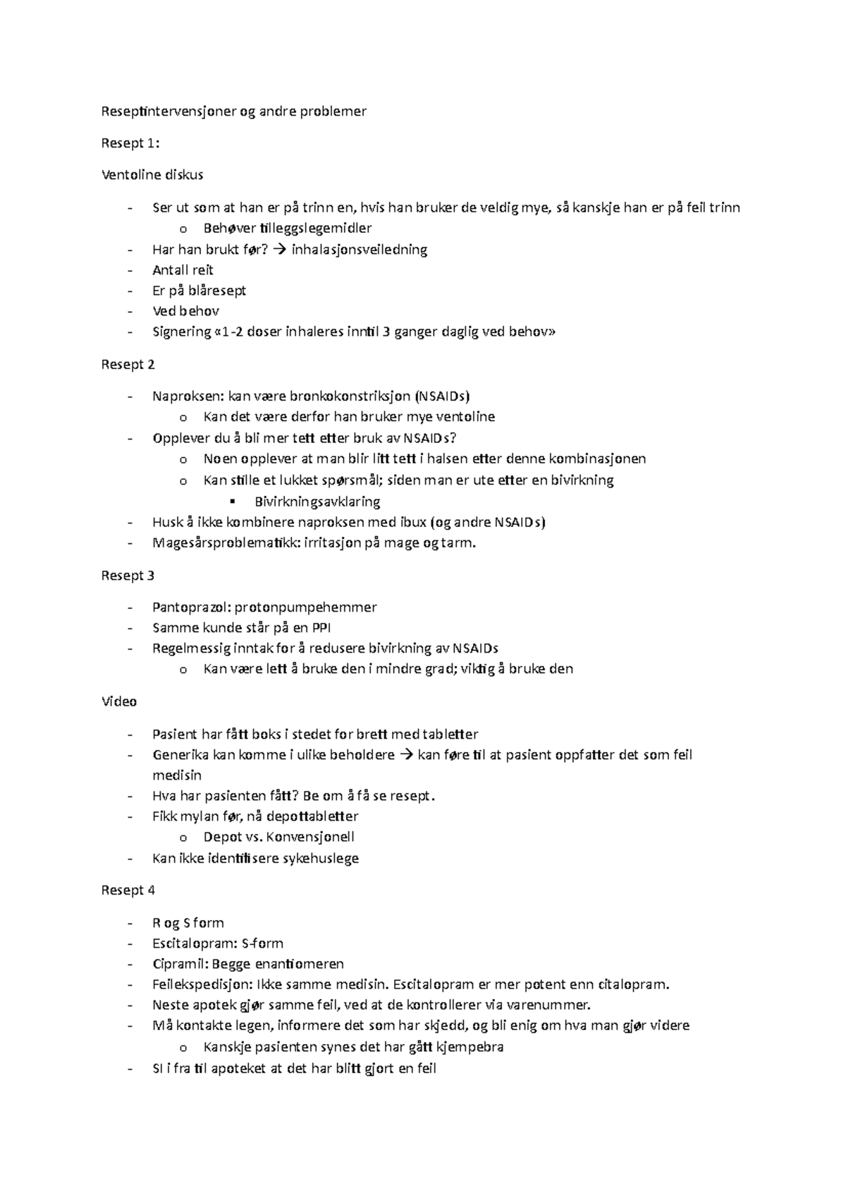 Foredrag 3 - Reseptintervensjoner - Reseptintervensjoner Og Andre ...