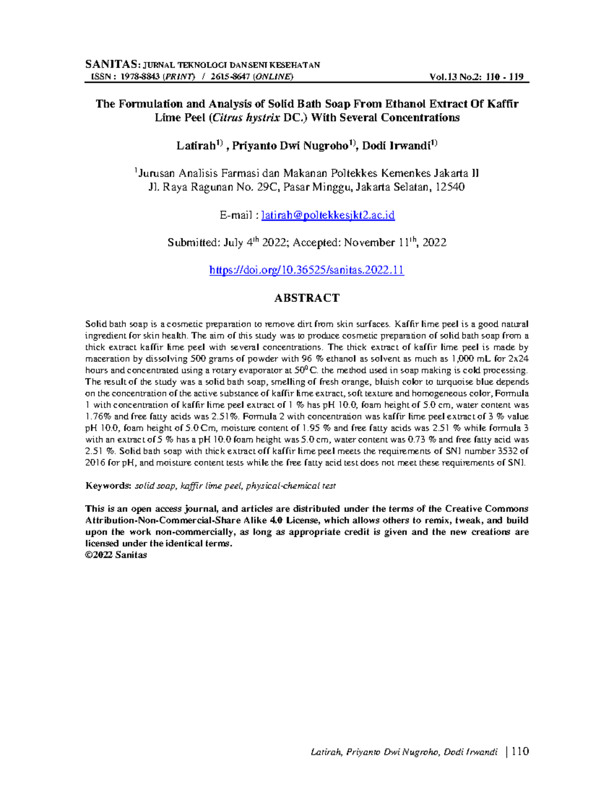 325 Article Text 1367 1 10 20221210 Issn 1978 88 43 Print