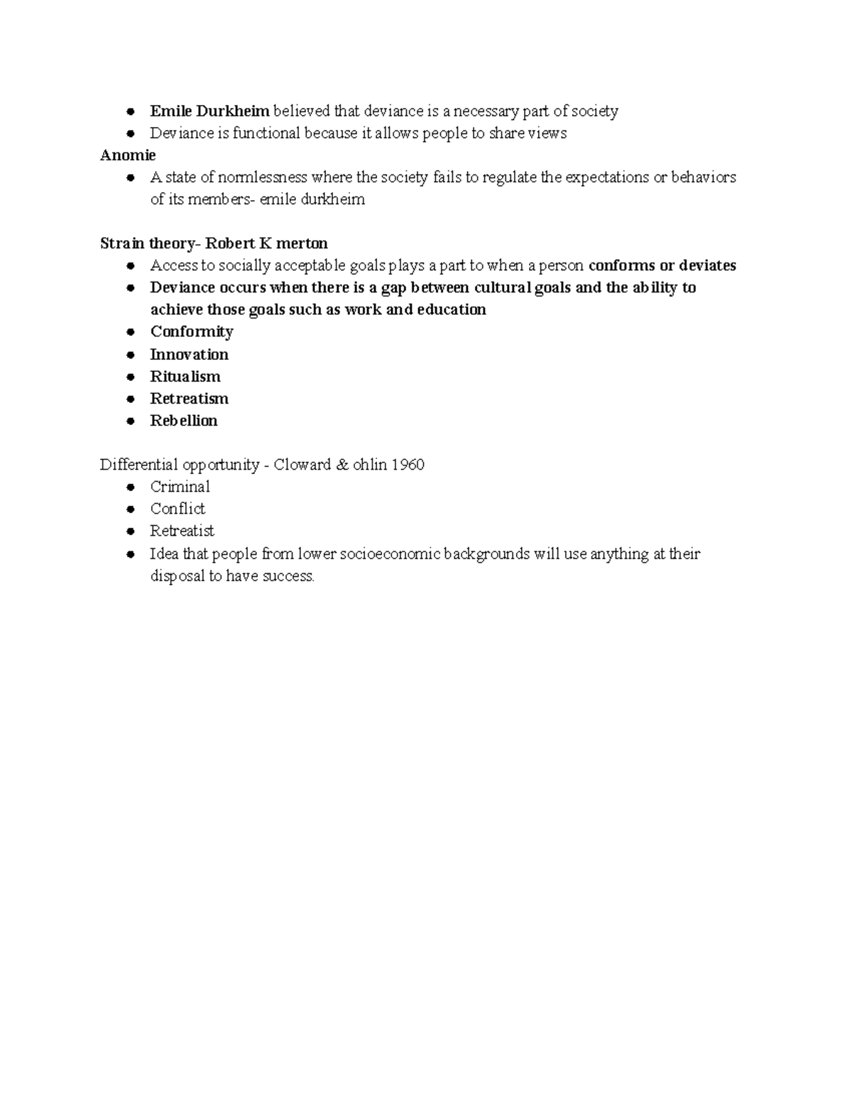 Chapter 4 Strain Theory Durkheim Anomie Emile Durkheim Believed