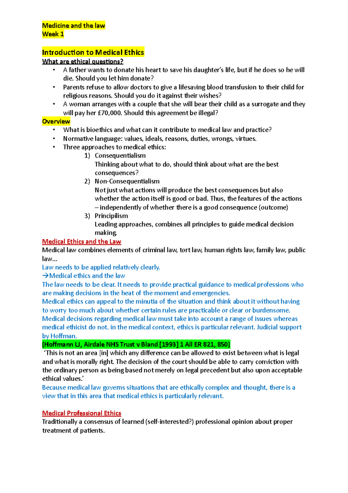 Medicine week 1 - Lecture notes 1 - Week 1 Introduction to Medical ...