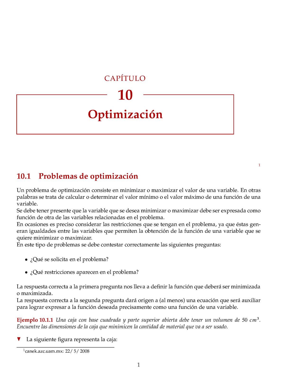 Optimizacion-Ejercicios-resueltos - CAPÍTULO 10 Optimización 1 10 ...