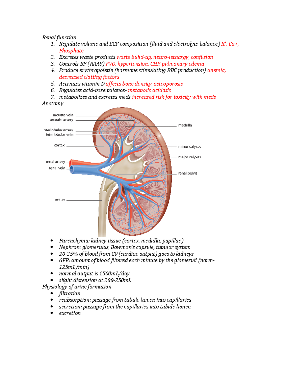 Renal ch 44 - Lecture notes Ch 44 - Renal function 1. Regulate volume ...