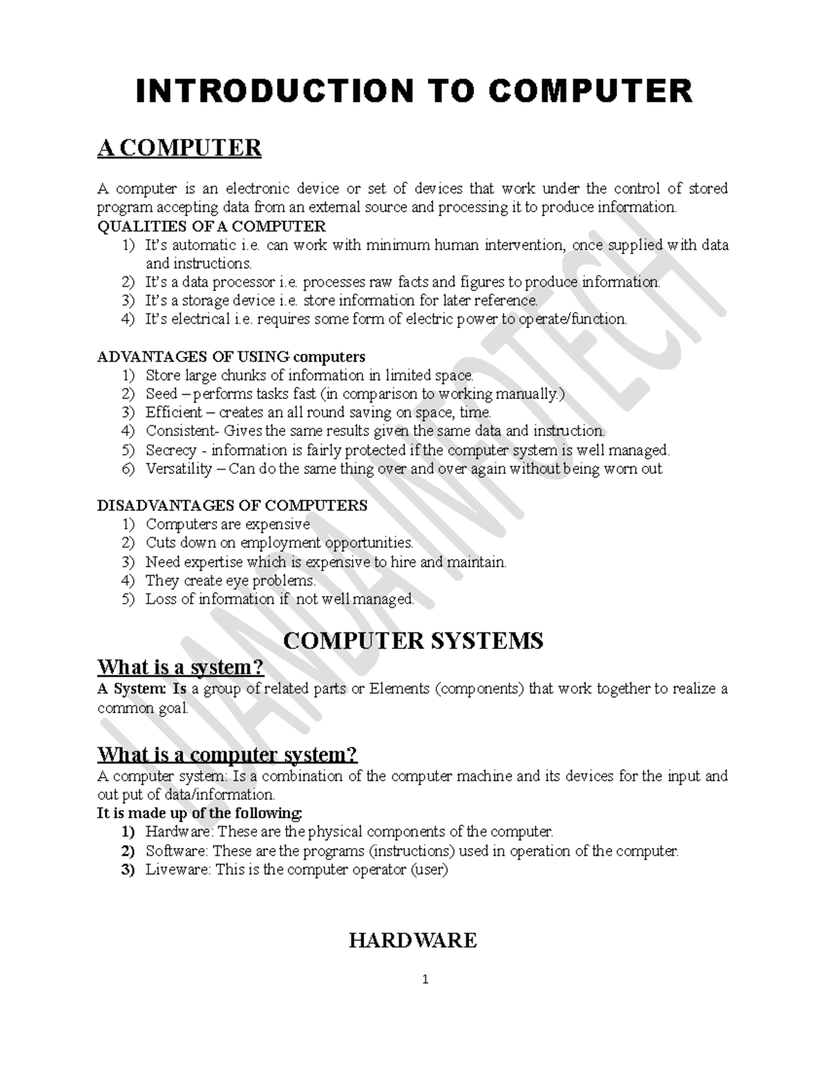 Computer Notes - this course is presented by Debra Joyce teacher ... image.