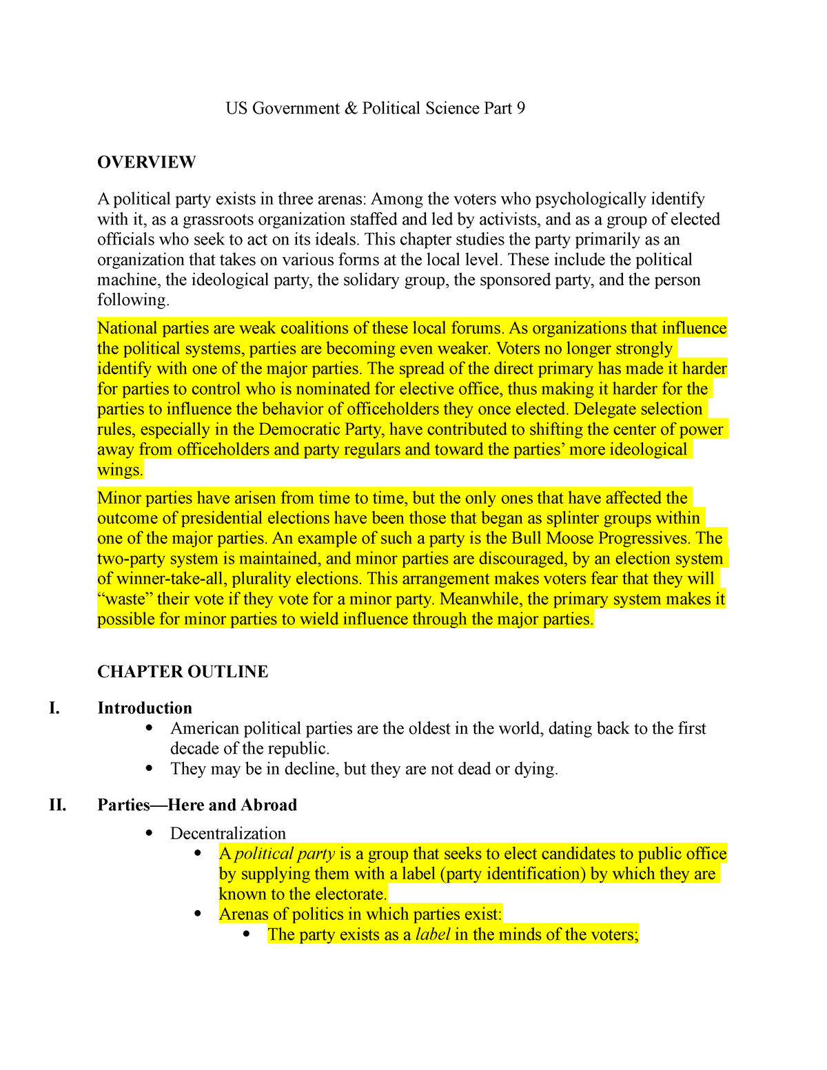 Us Government And Political Science Part 9 Us Government And Political Science Part 9 Overview A 7767