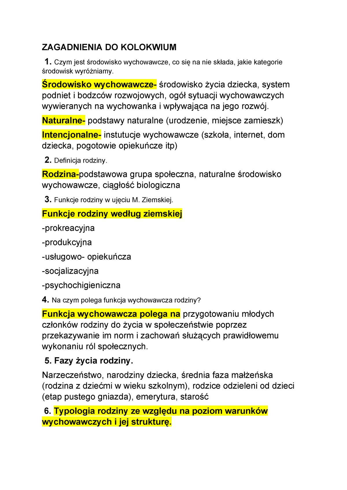 Notatki Kolokwium Pedagogika - ZAGADNIENIA DO KOLOKWIUM 1. Czym Jest ...