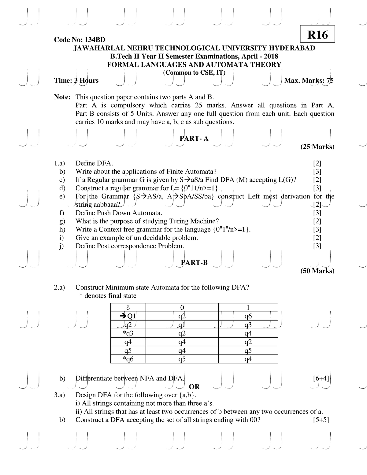 134BD042018 - Cse - Theory Of Computation - Studocu