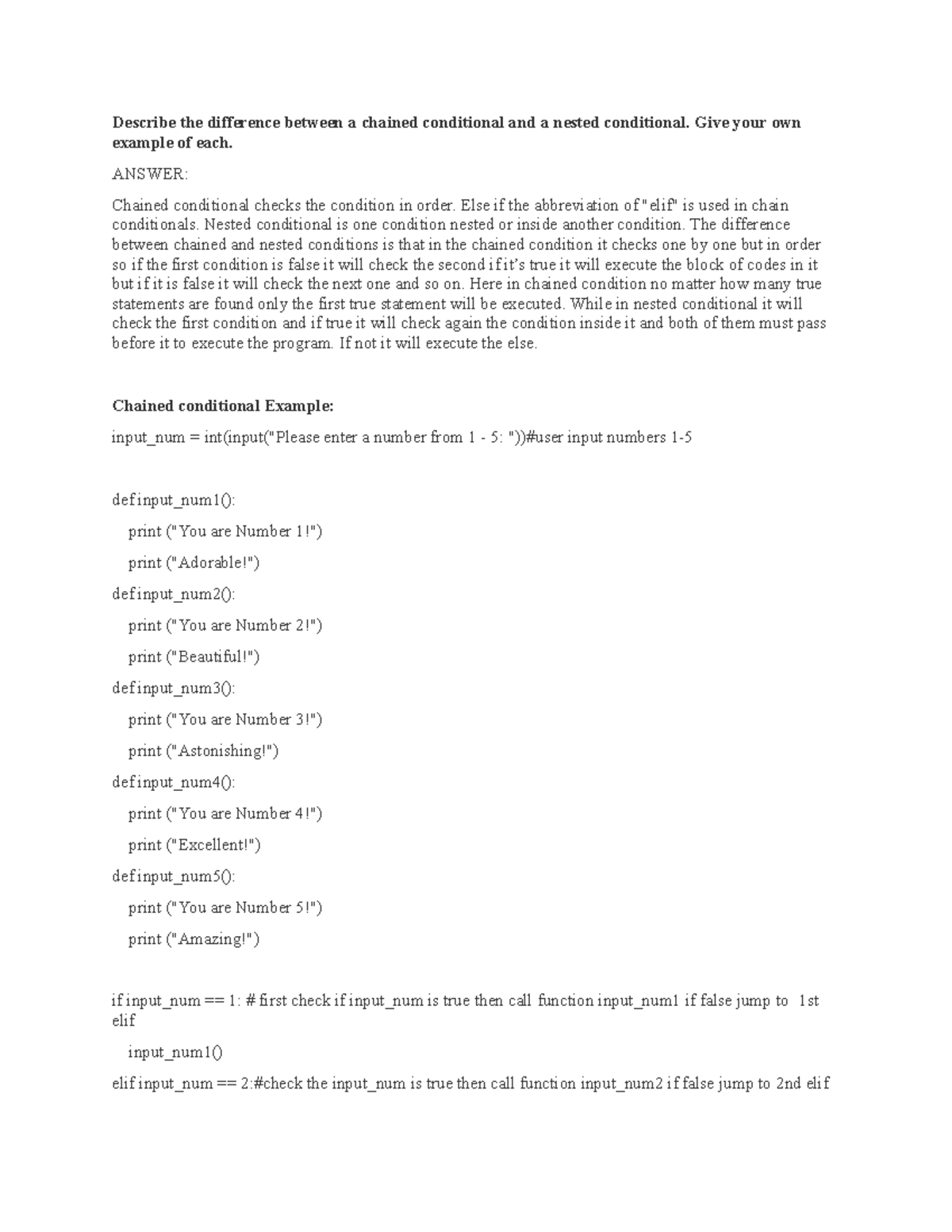 Discussion Forum Unit 3 - Describe the difference between a chained ...
