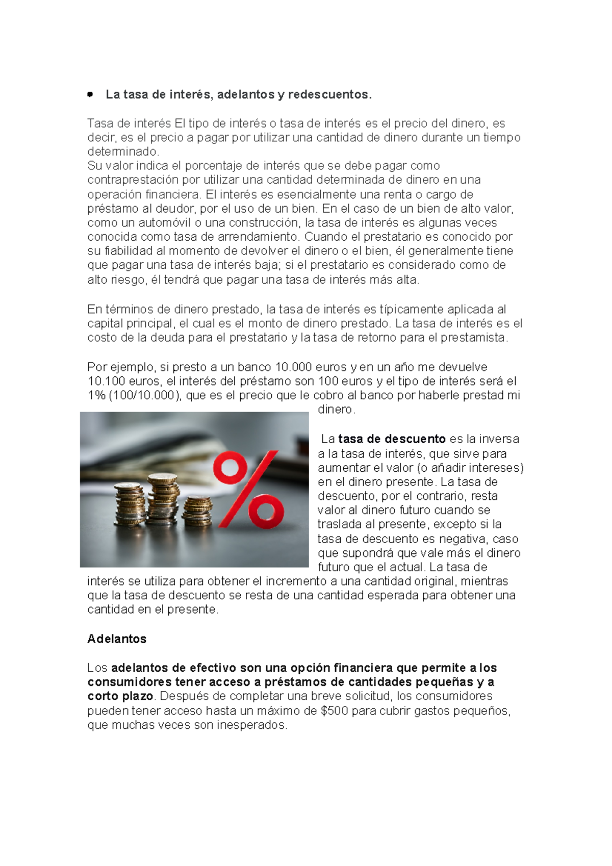 La tasa de interés - Introducción al derecho - La tasa de interés ...