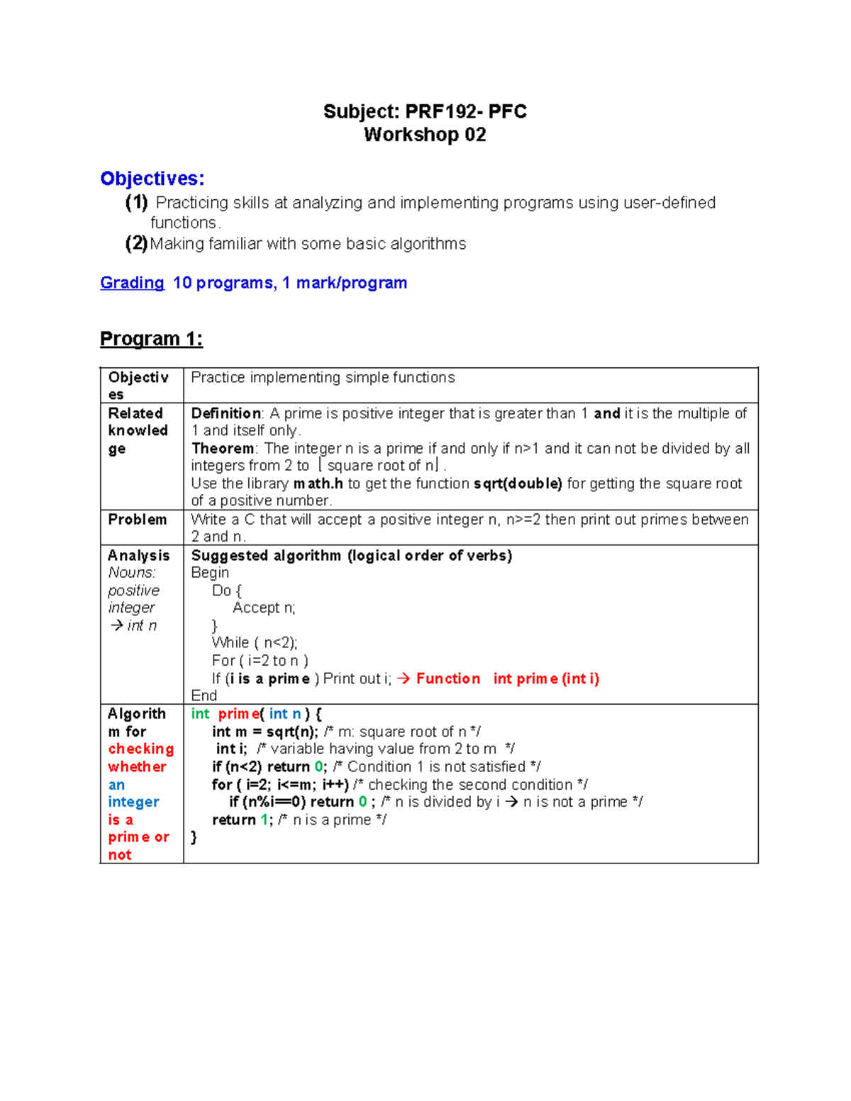 Workshop 02 - Modules - 432345 - Subject: PRF192- PFC Workshop 02 ...