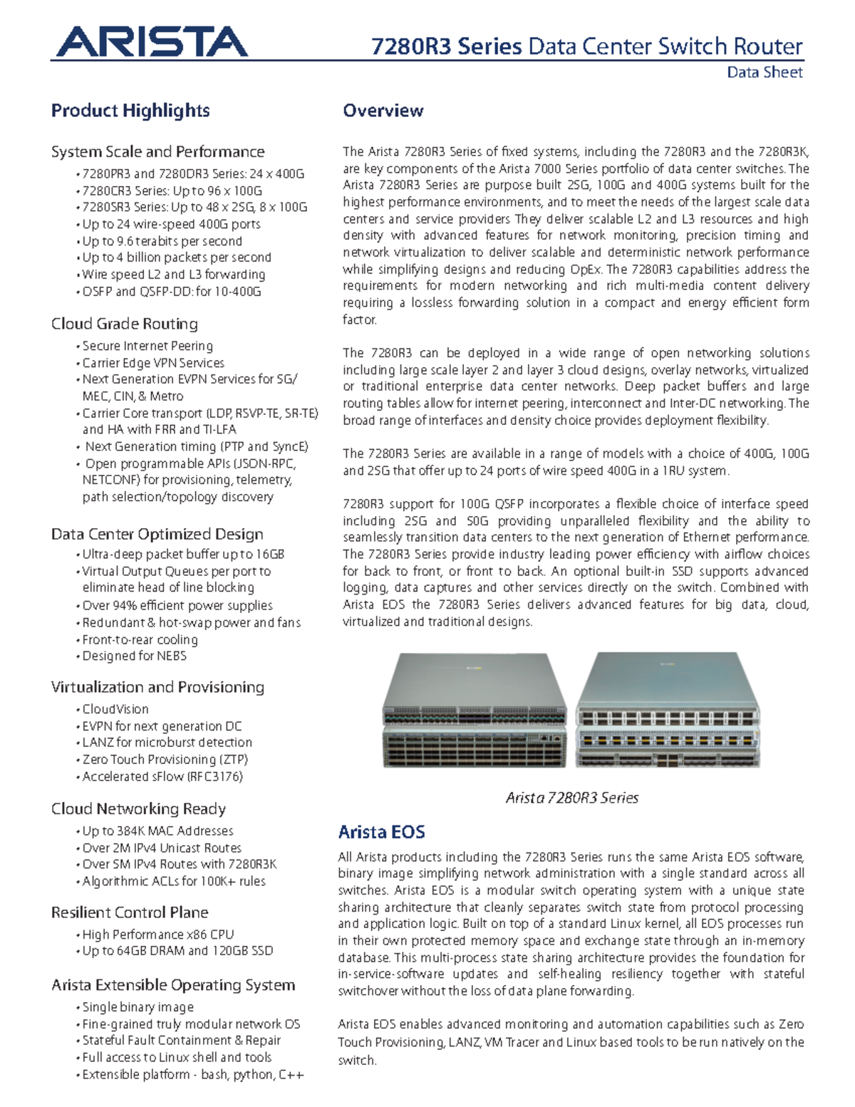 7280R3-Data-Sheet ٠٥٢٧٠٨ - 7280R3 Series Data Center Switch Router Data ...