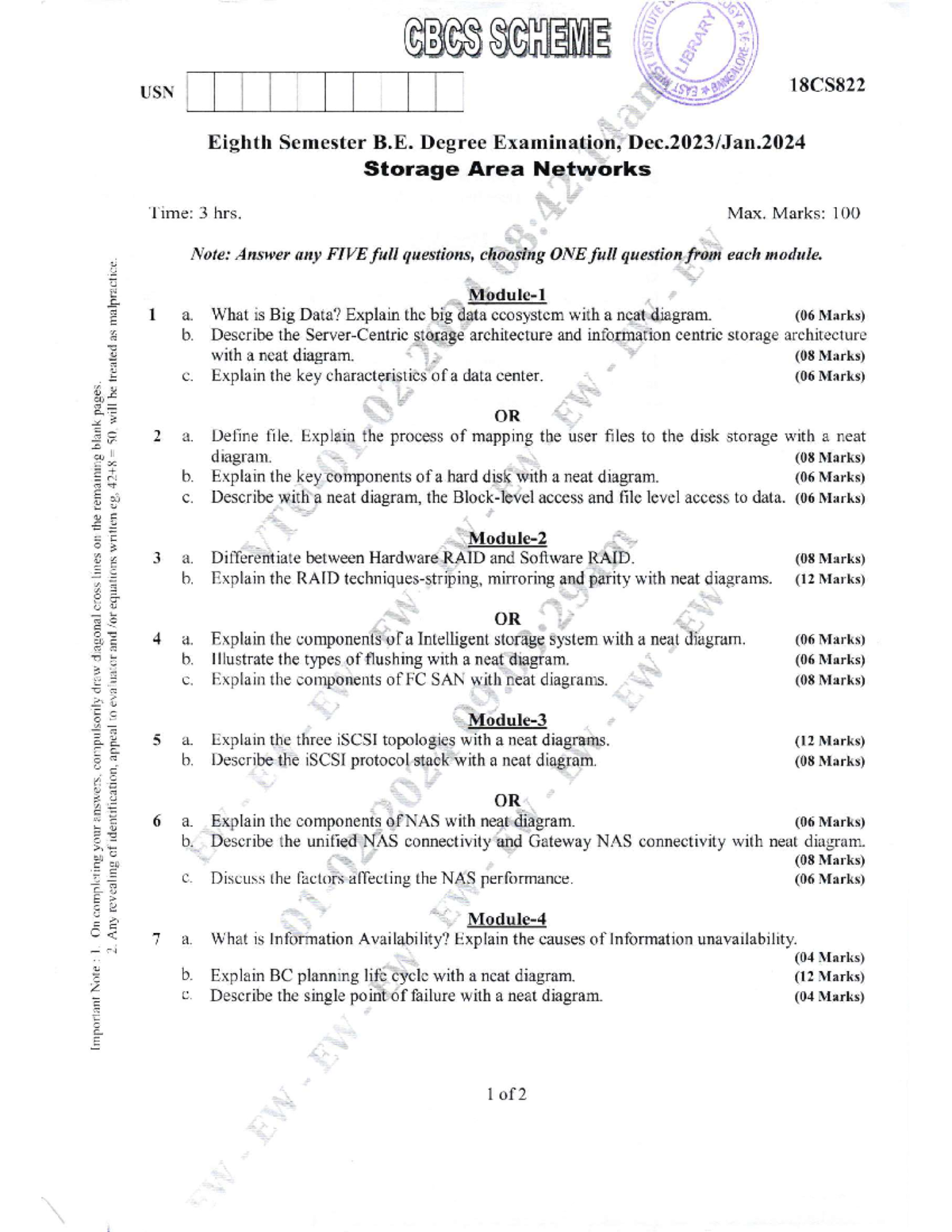 QP10919 - San previous year question papers - Storage area networks ...