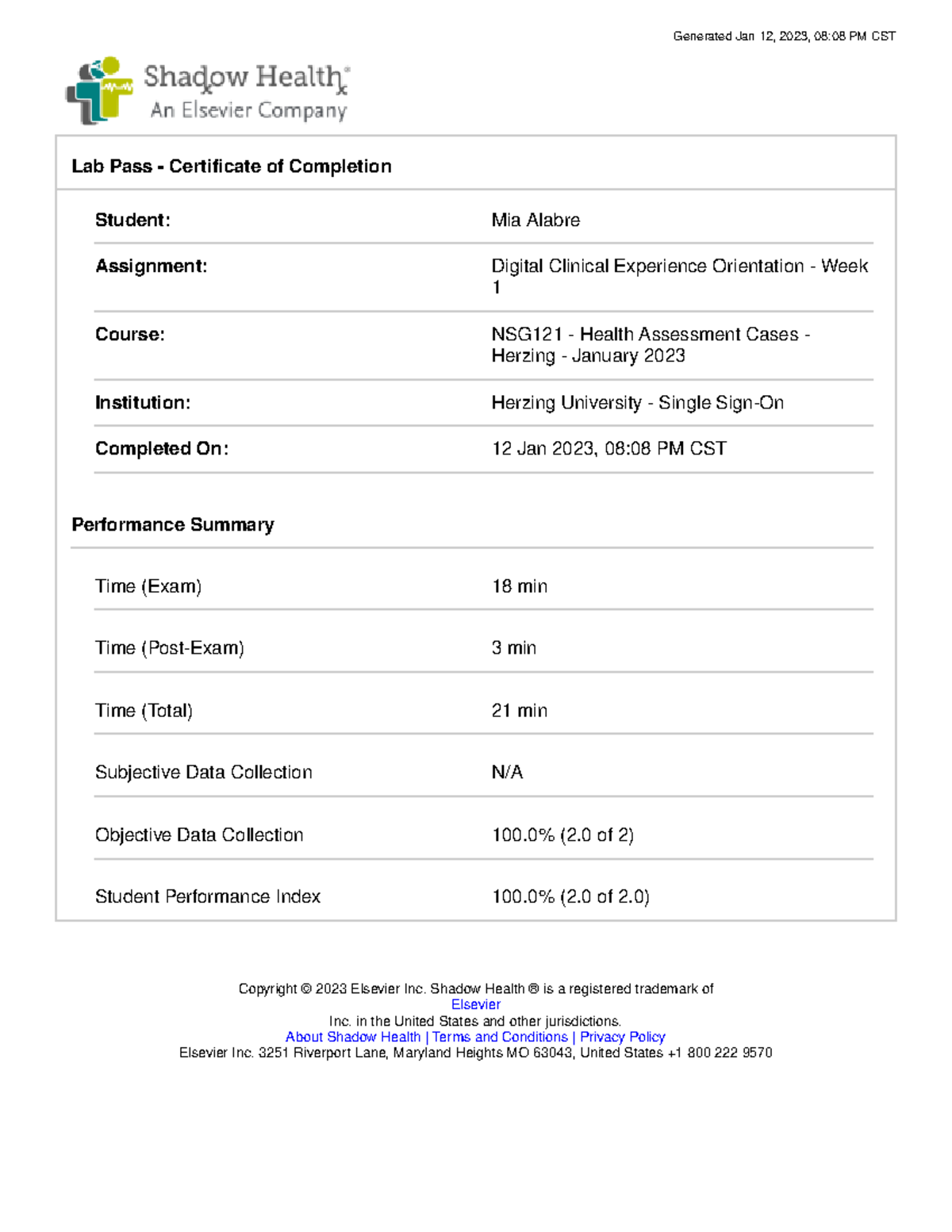 labpass assignment - Generated Jan 12, 2023, 08:08 PM CST Lab Pass ...