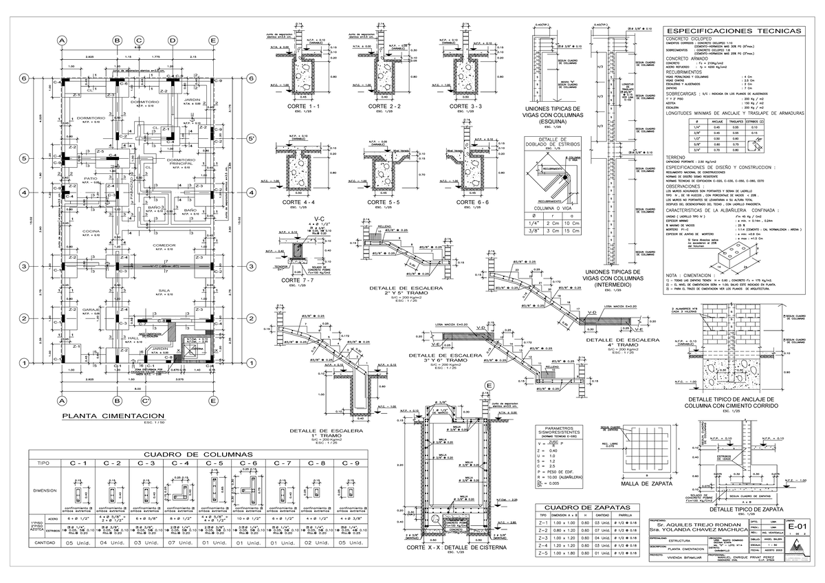 Cimentacion-Model - metrar - DETALLE TIPICO DE ANCLAJE DE COLUMNA CON ...
