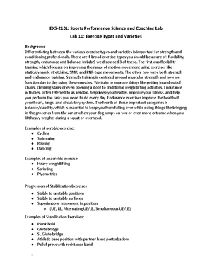 Lab 12 - Applied Exercise Prescription and Program Design - This lab ...