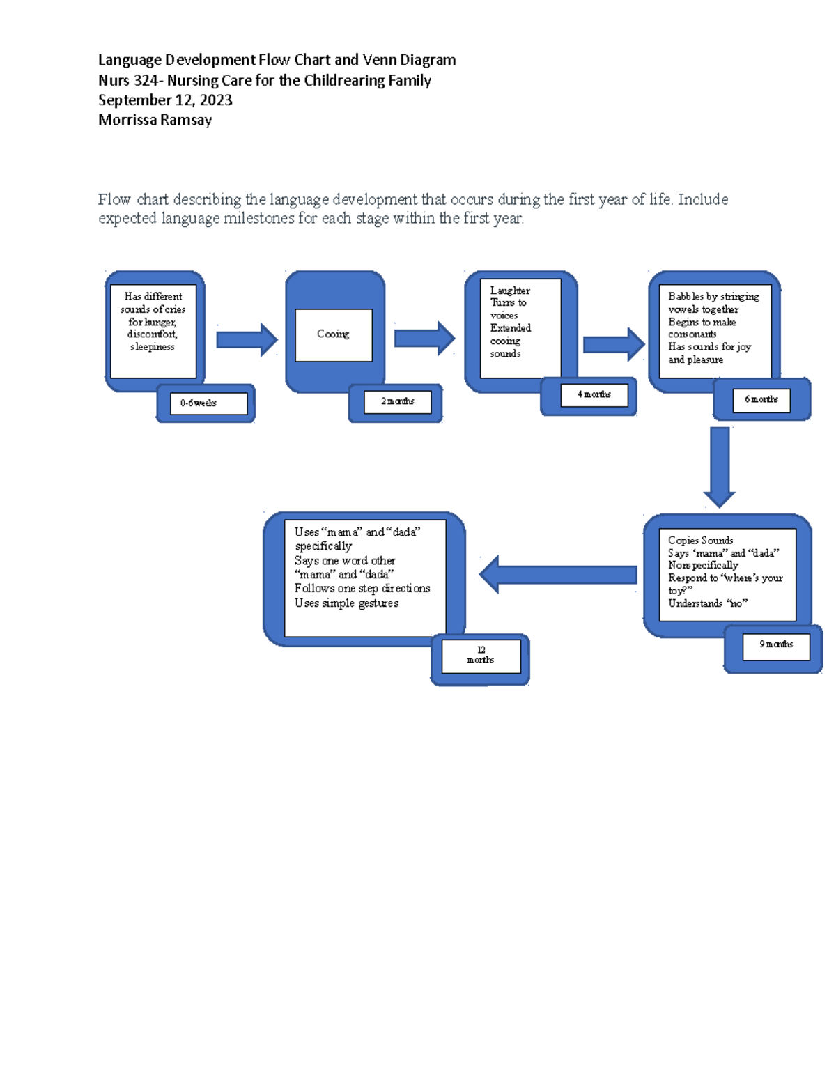 Flow Chart and Venn Diagram - Include expected language milestones for ...