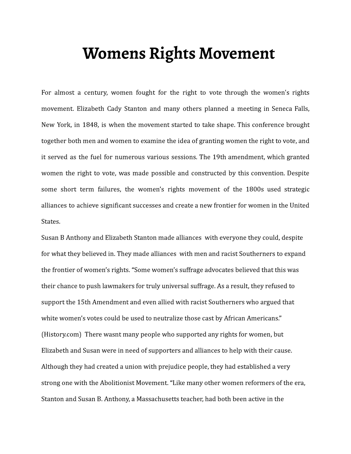 women's rights in the workplace essay