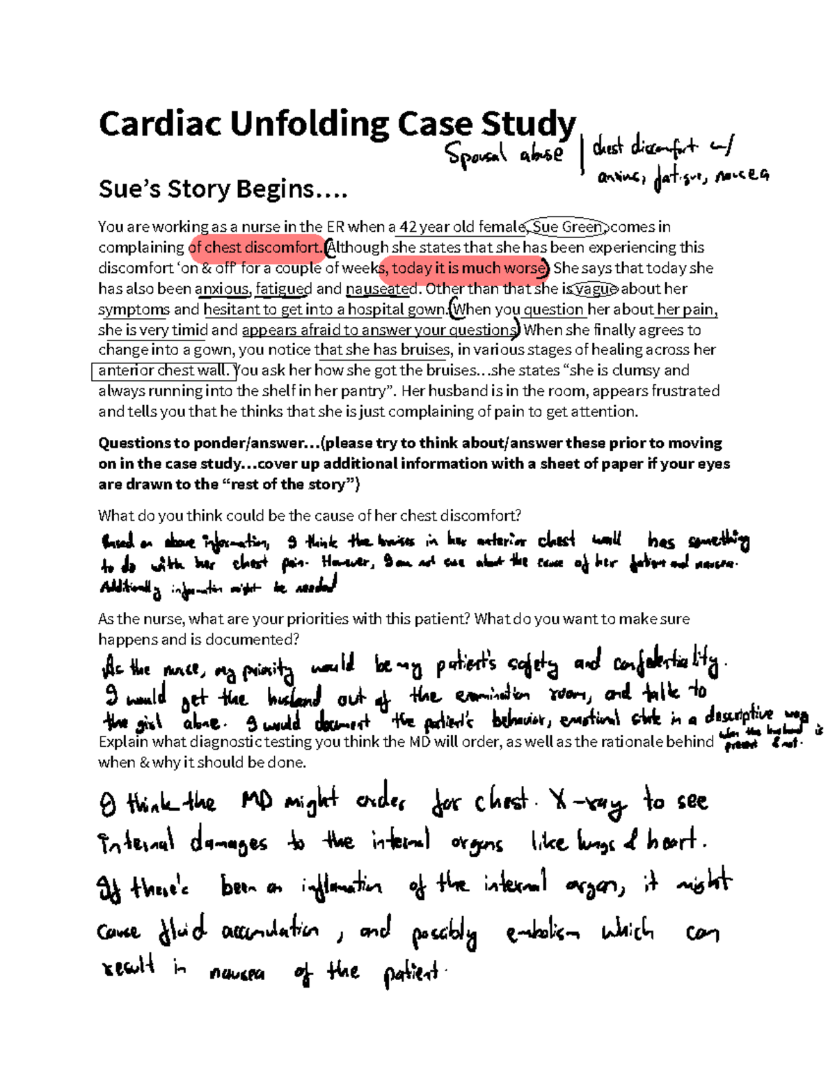 Cardiac Unfolding Case Study - Cardiac Unfolding Case Study Sue’s Story ...