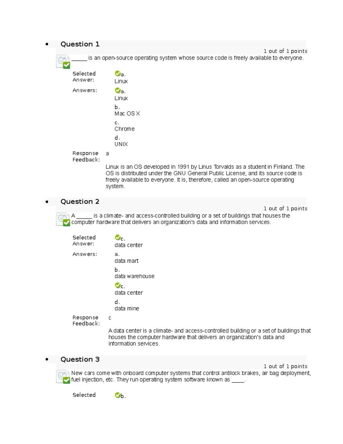 Quiz Number 4 Week 4 - Question 1 1 Out Of 1 Points _____ Is An Open ...