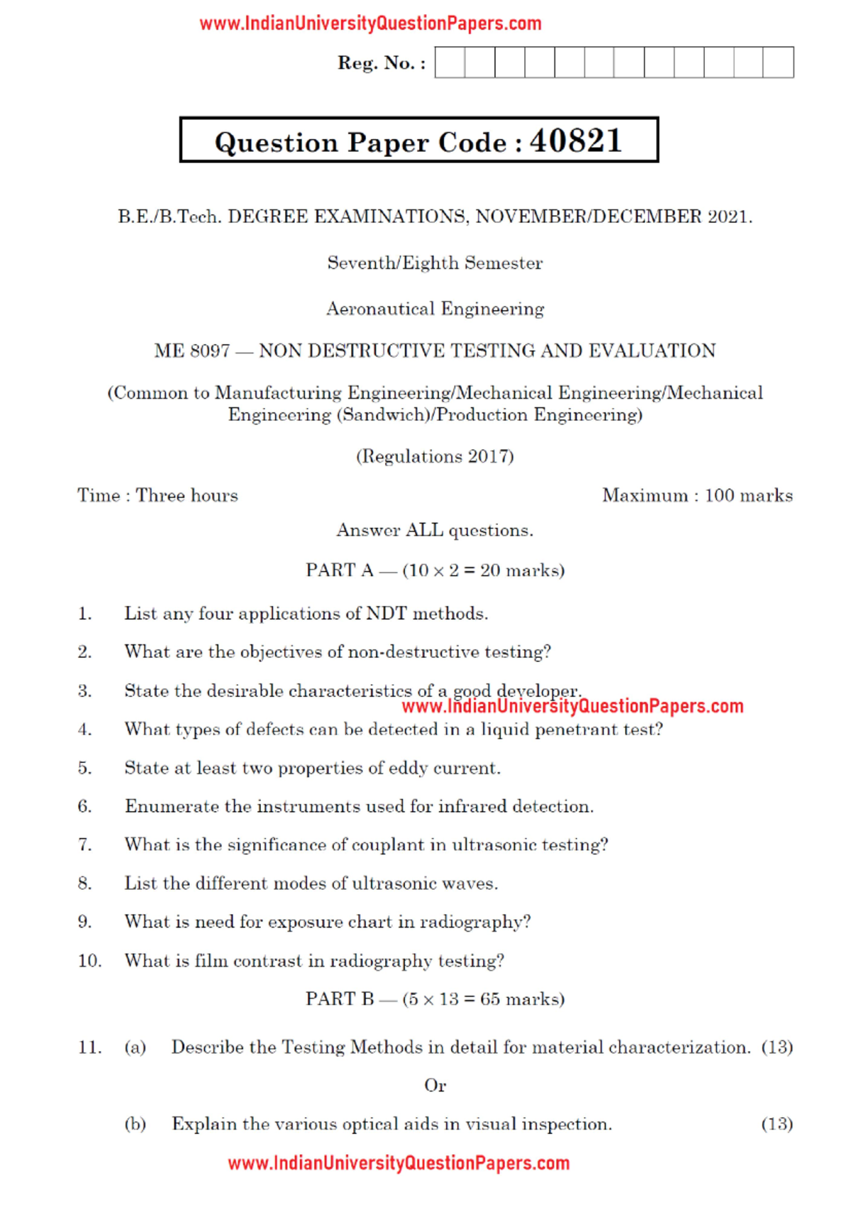 Non Destructive Testing And Evaluation - Studocu