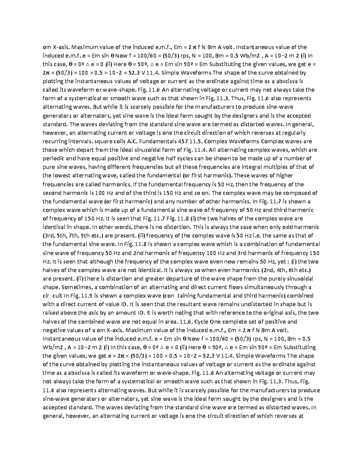 82 - electric - om X-axis. Maximum value of the induced e.m., Em = 2 π ...